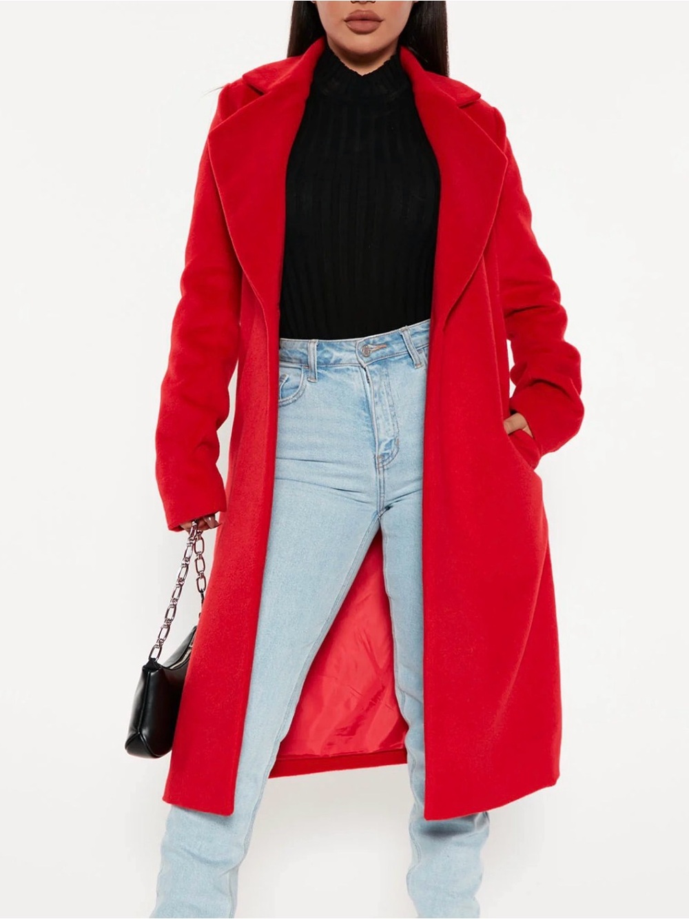 Fashion Nova "Going Places" Red Overcoat – Plus Size 3X (NWT)